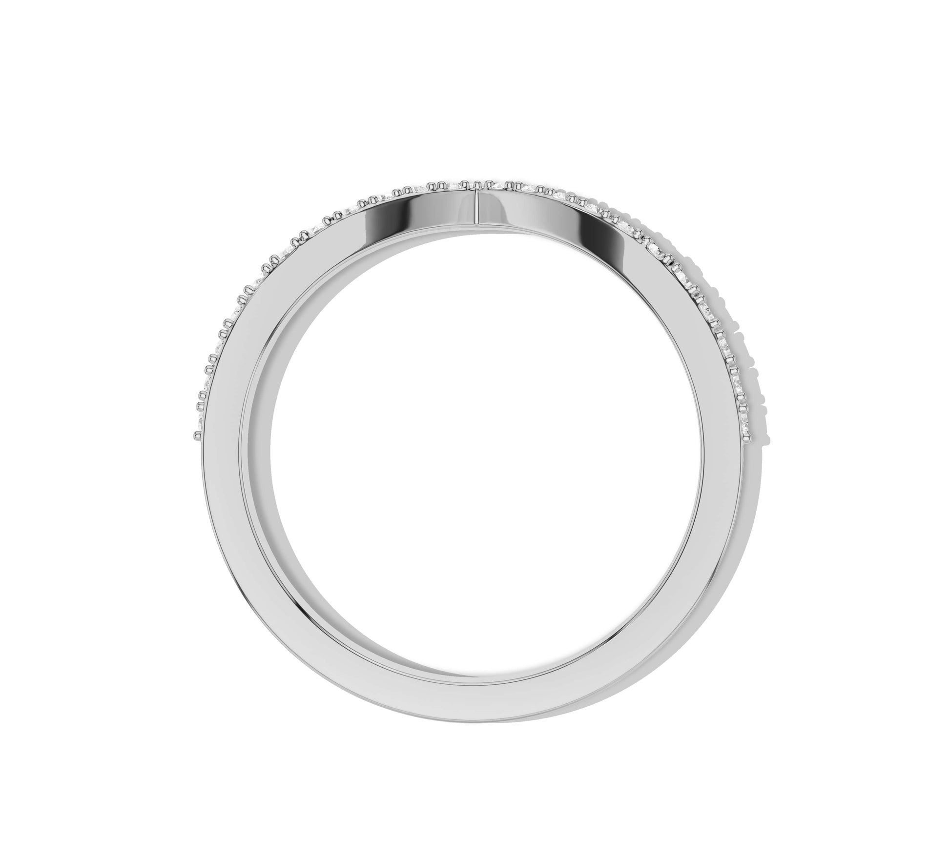 V shaped band with moissanite stones