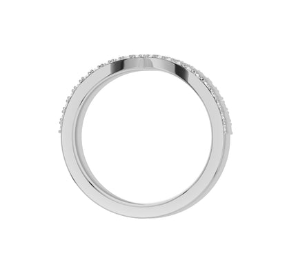V shaped band with moissanite stones