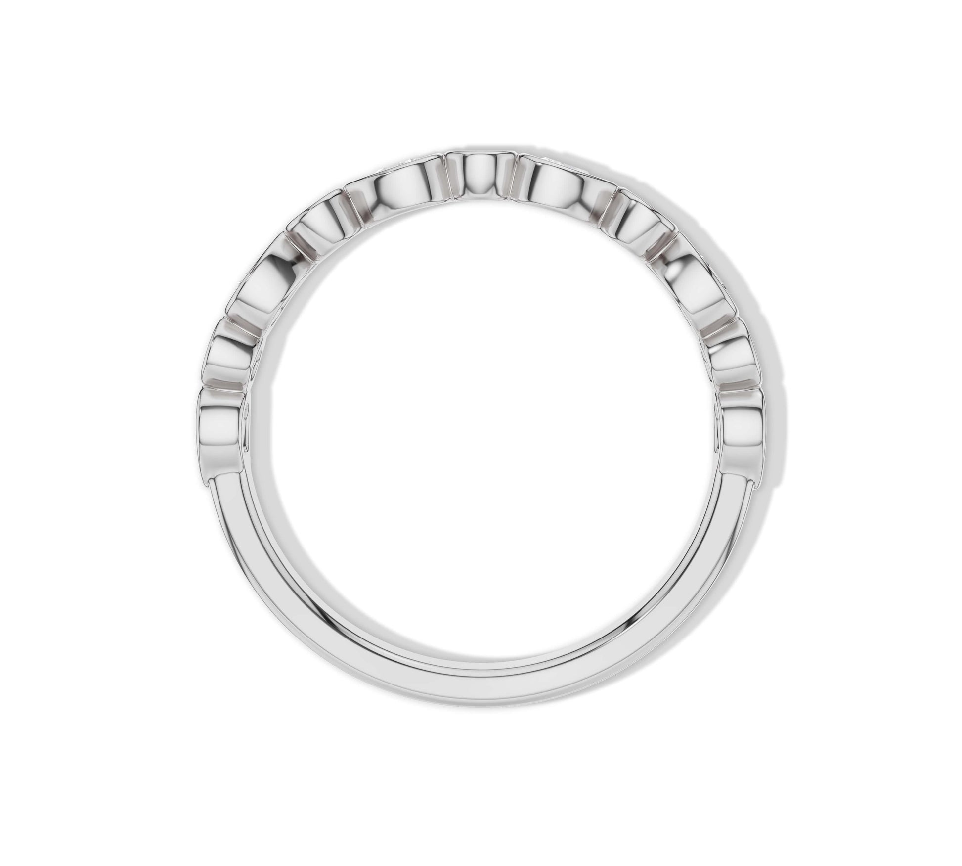 Bezel set white gold diamond eternity ring with modern style