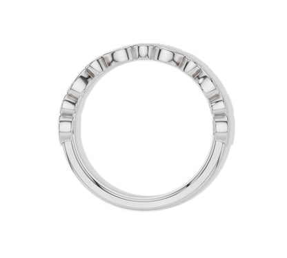 Bezel set white gold diamond eternity ring with modern style