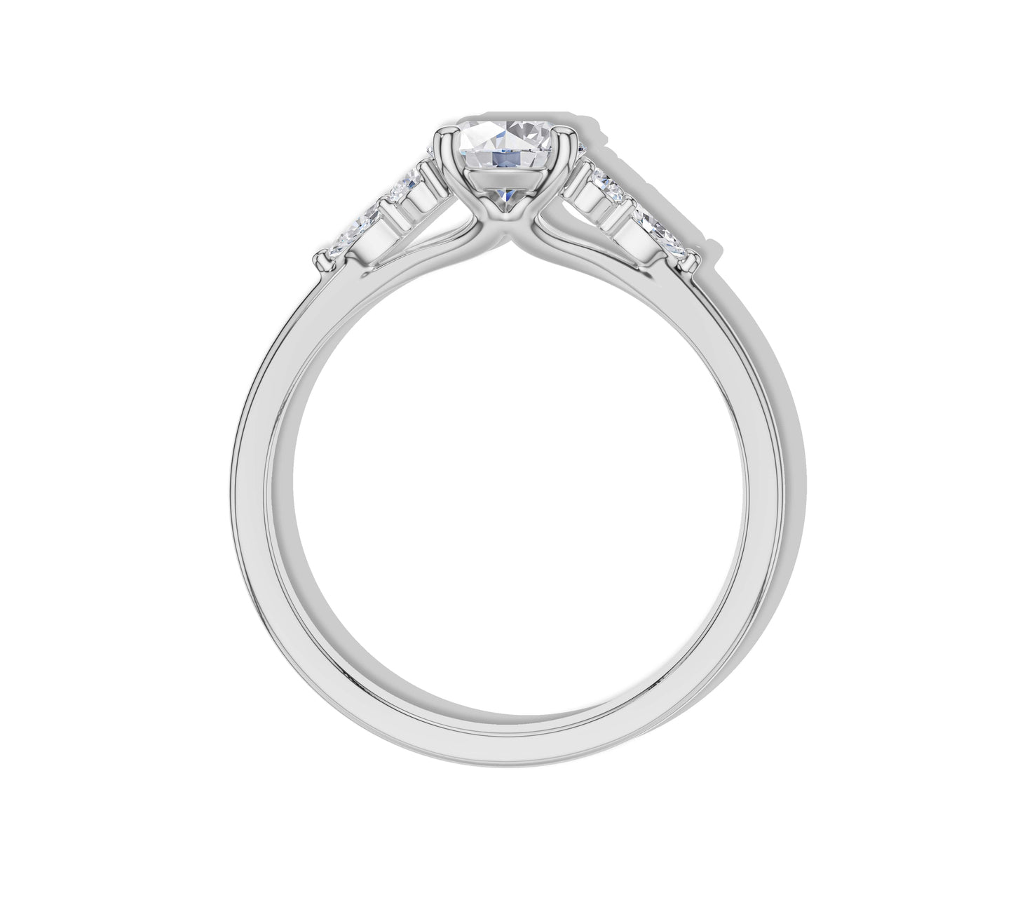 Brilliant cut lab diamond ring with nature-inspired setting