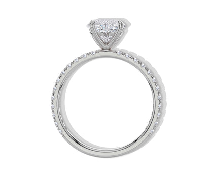 side stone Heart Shaped Engagement Ring