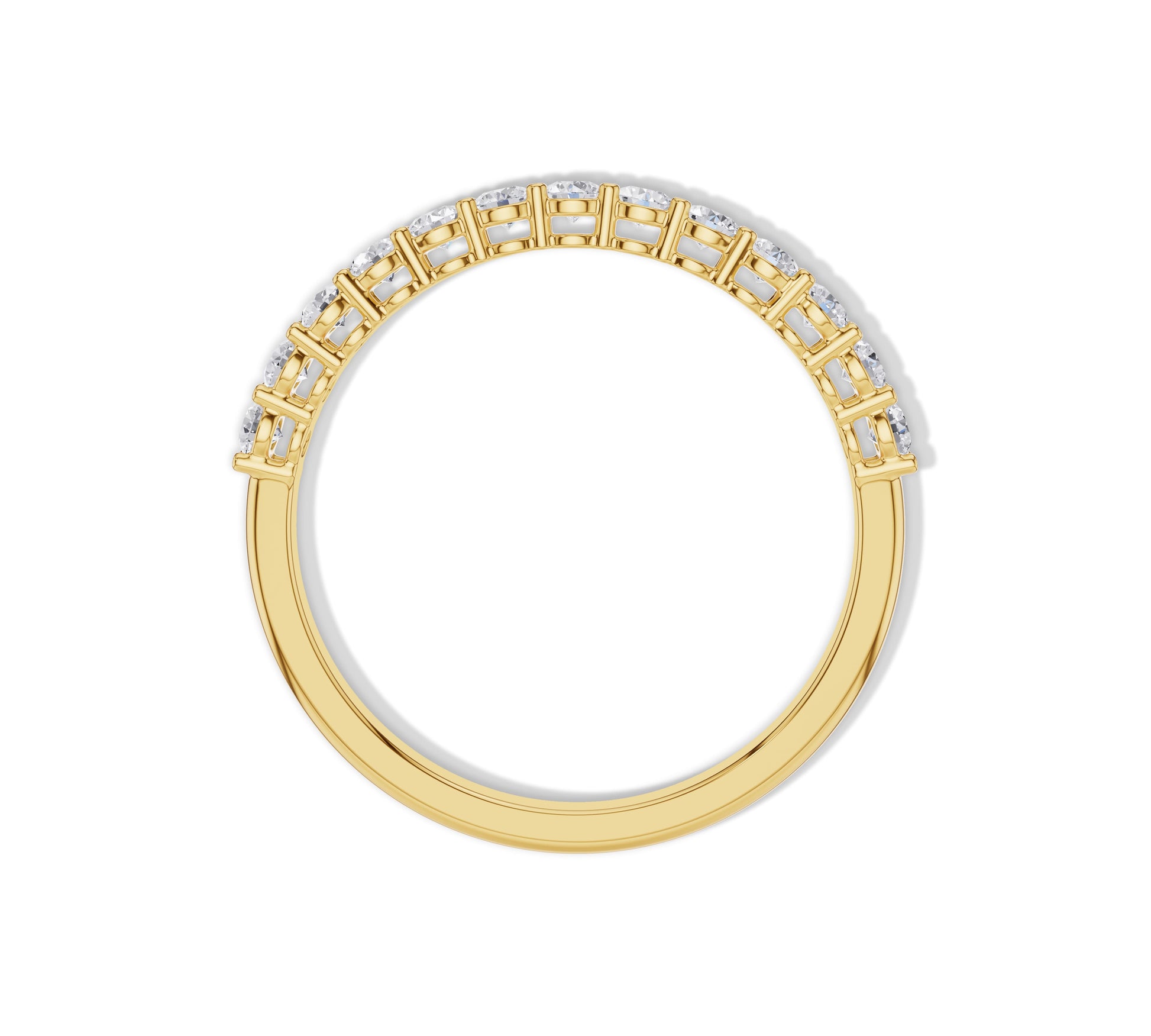 yellow gold round diamond ring