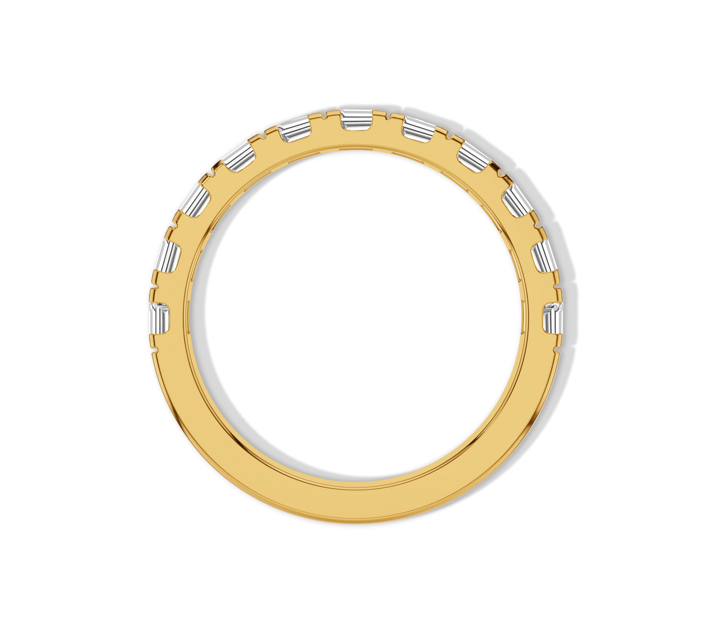 yellow gold baguette diamond band
