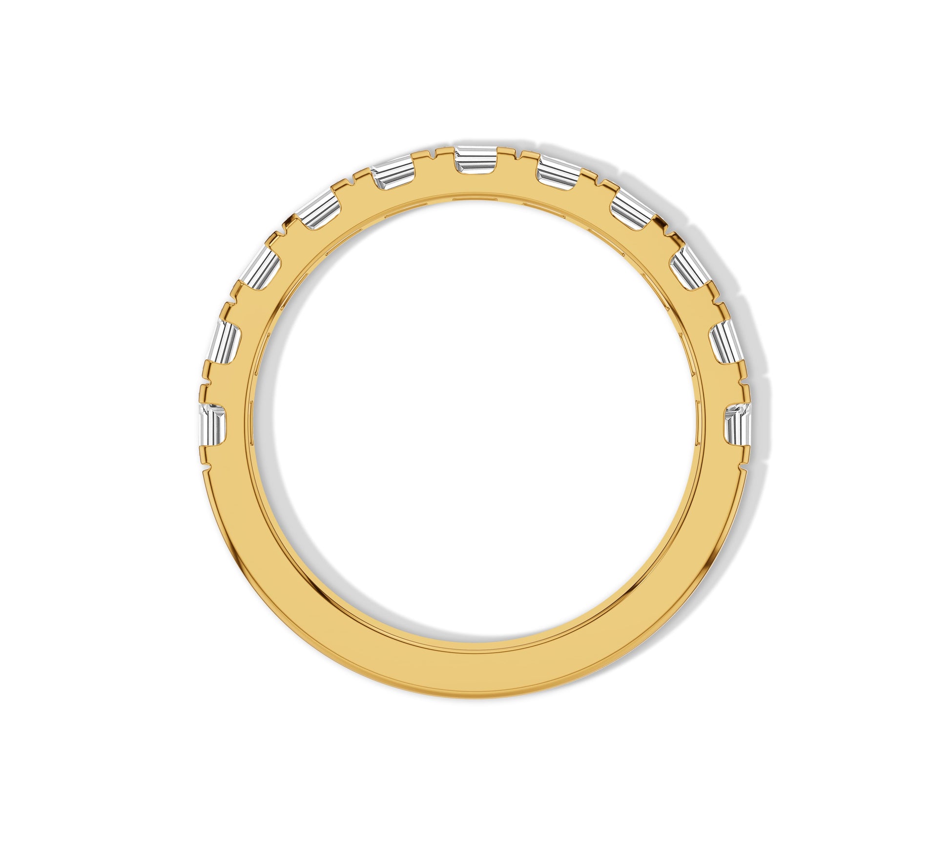yellow gold baguette diamond band