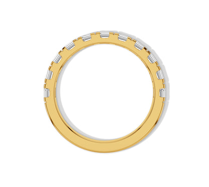 yellow gold baguette diamond band
