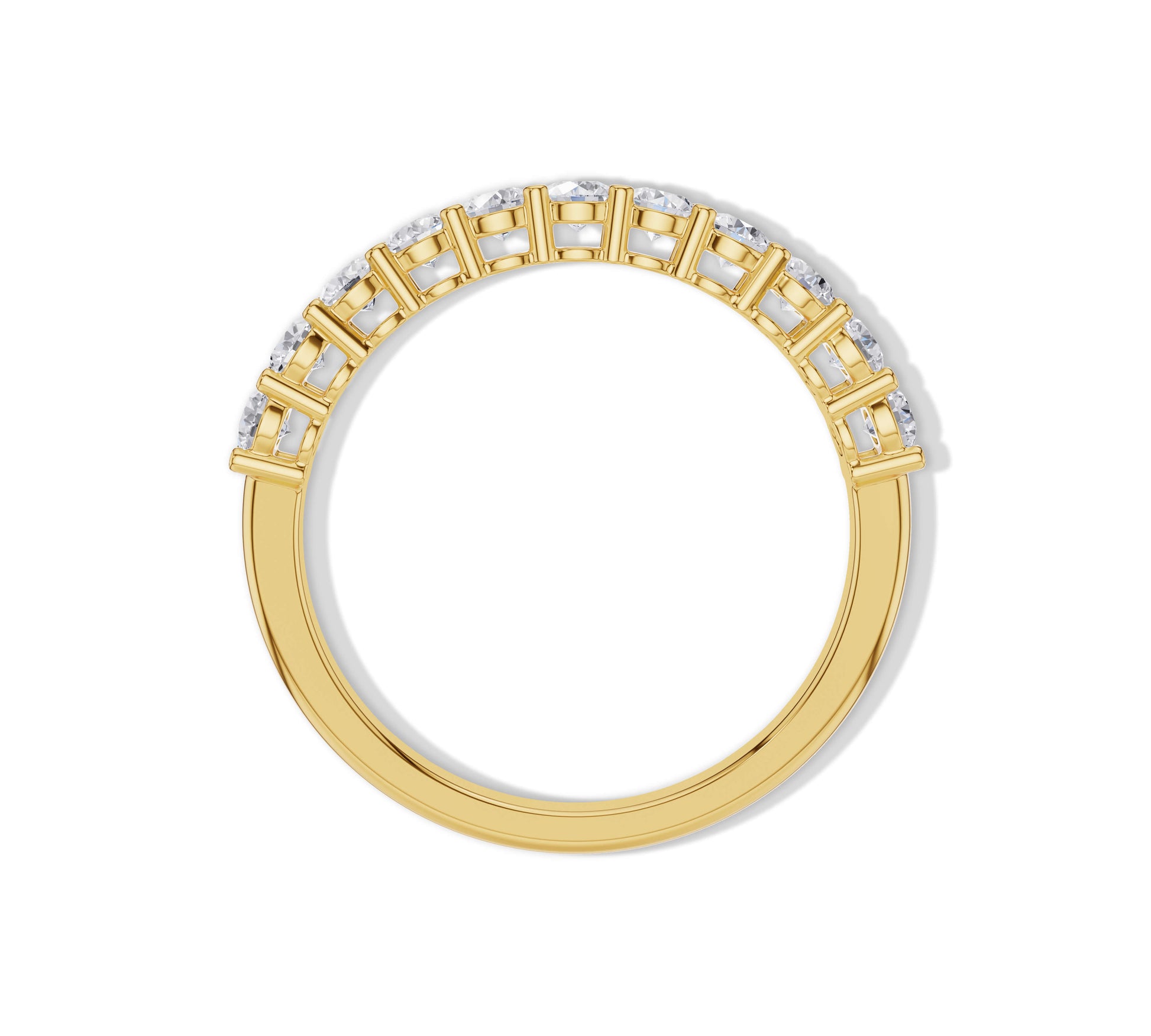 Engagement-style half eternity ring