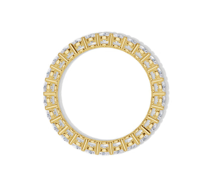 18K yellow gold eternity ring with round diamonds