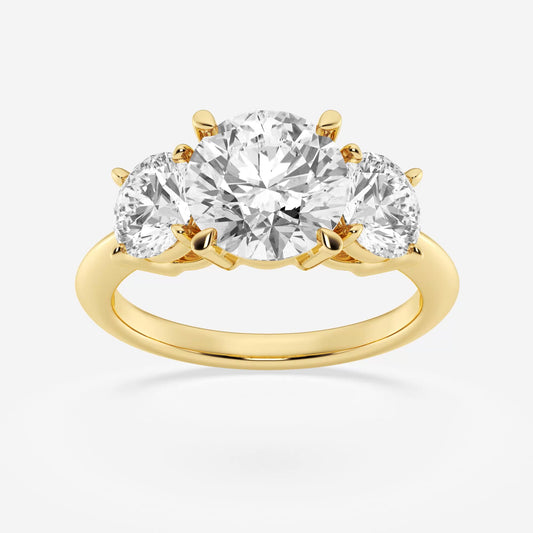 Round Lab Grown Diamond Three-Stone Ring