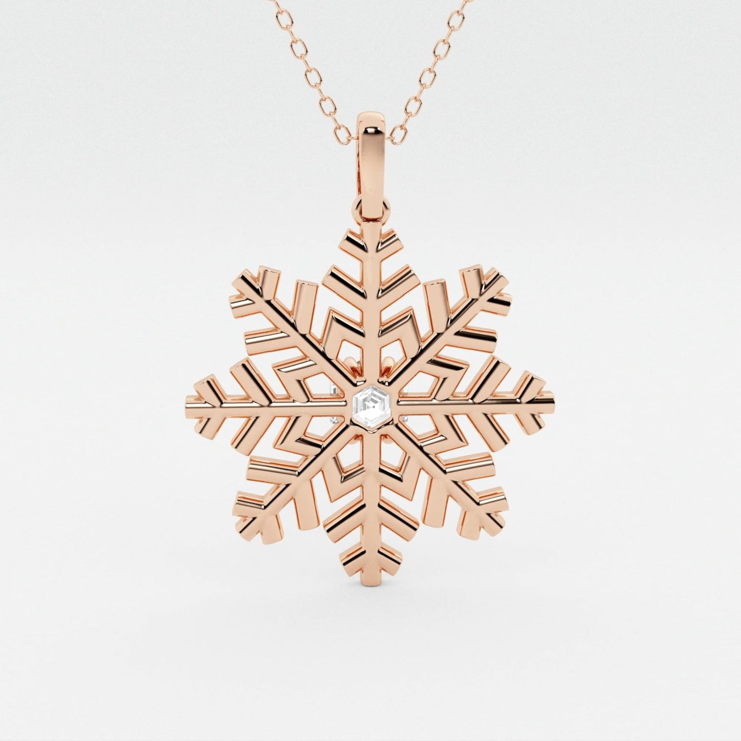 Hexagon Diamond Snow Flake Fashion Pendant