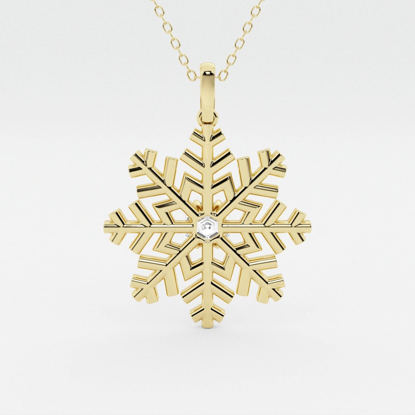 Hexagon Diamond Snow Flake Fashion Pendant