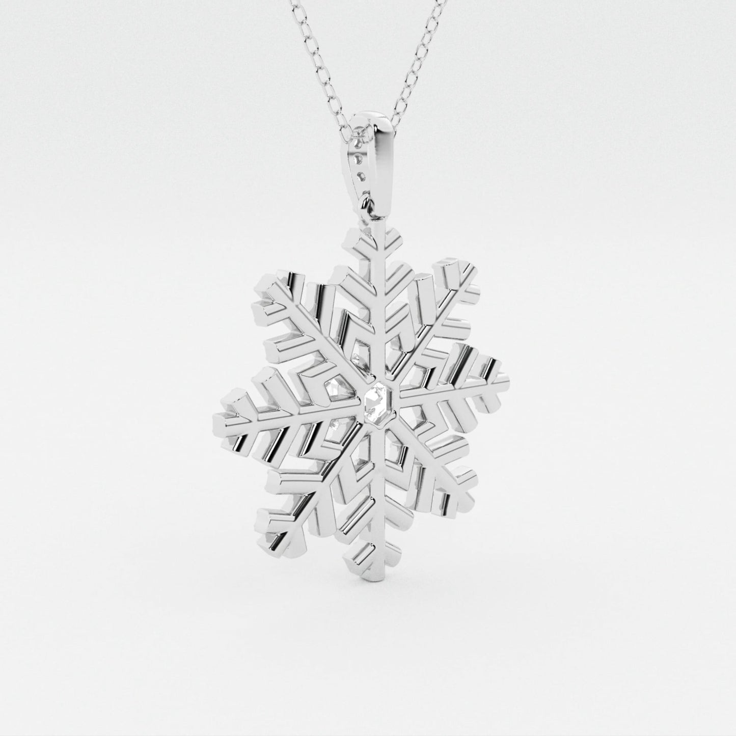 Hexagon Diamond Snow Flake Fashion Pendant