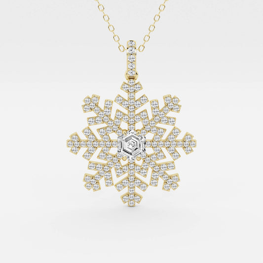 Hexagon Diamond Snow Flake Fashion Pendant