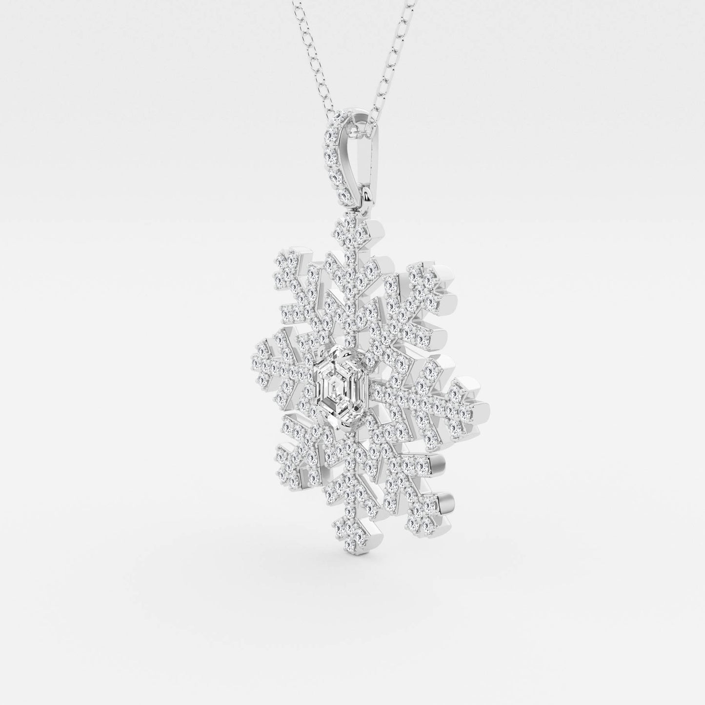 Hexagon Diamond Snow Flake Fashion Pendant