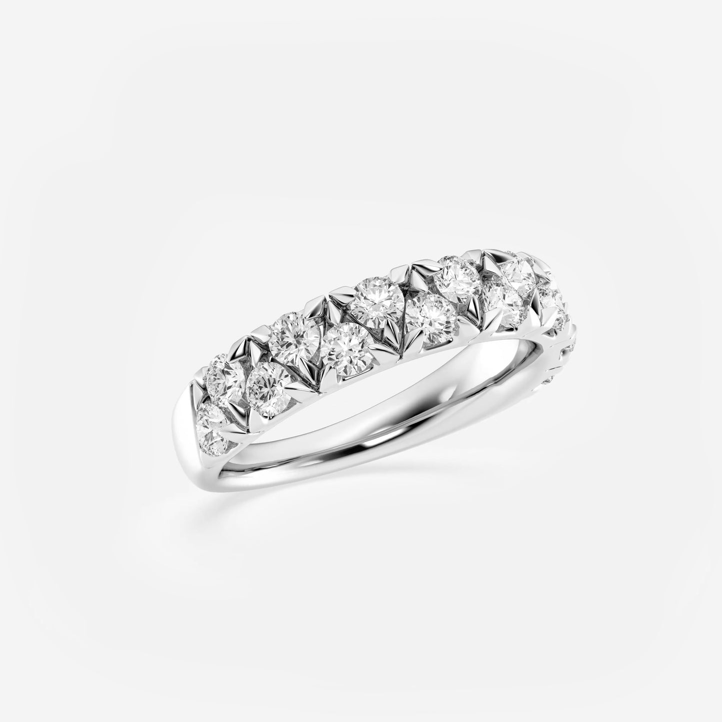 Round Diamond Alternating Fashion Band