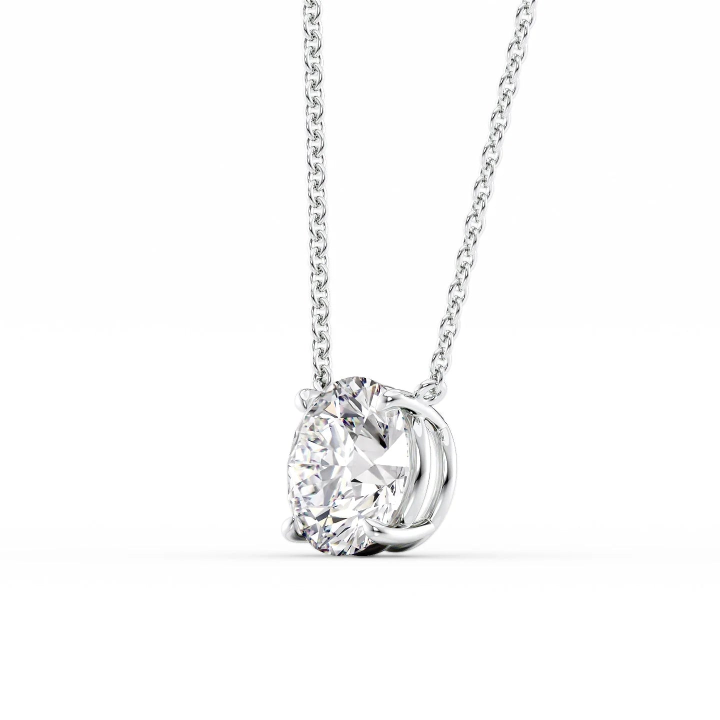 Solitaire Round Cut Diamond Pendant