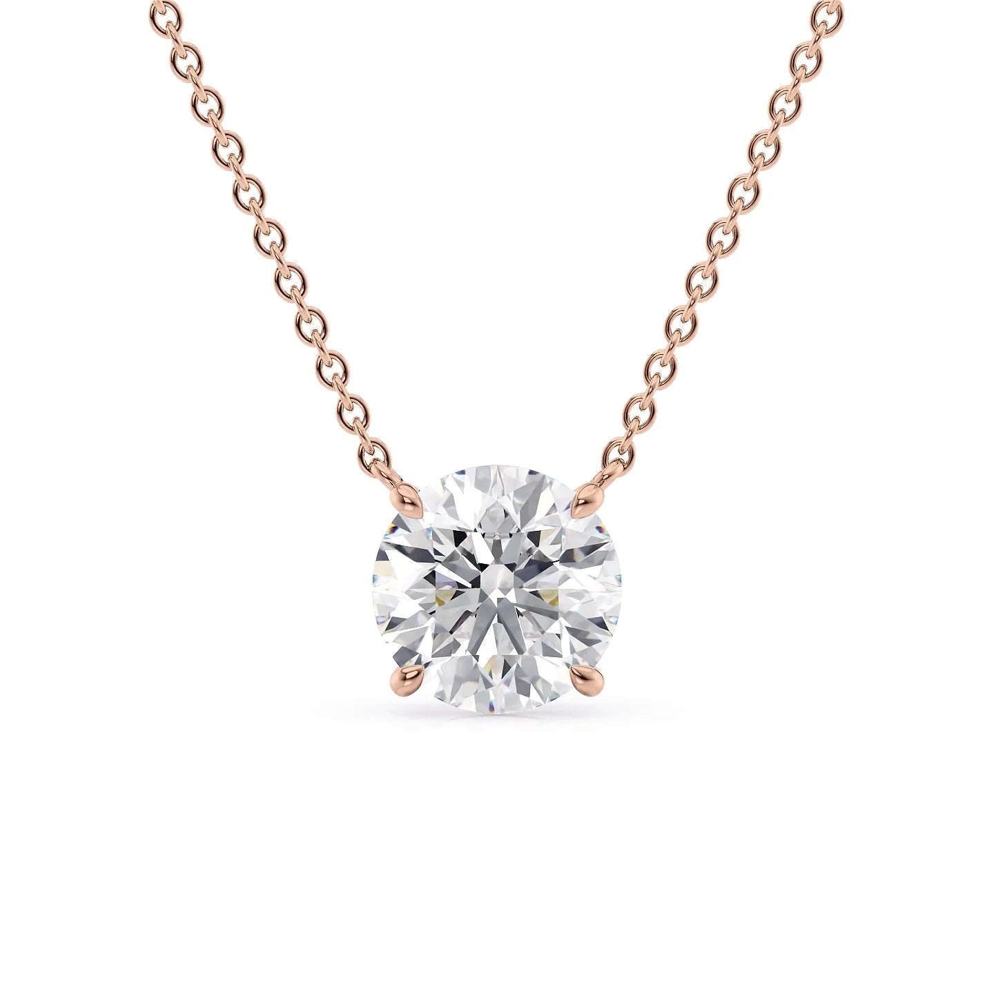 Solitaire Round Cut Diamond Pendant