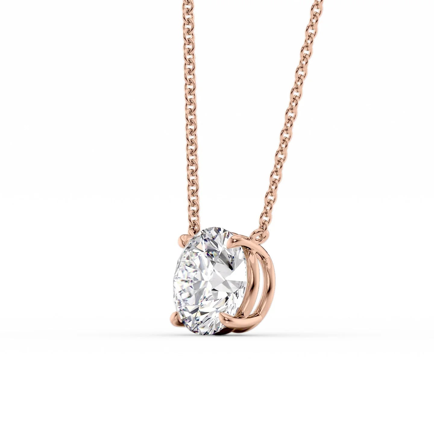 Solitaire Round Cut Diamond Pendant