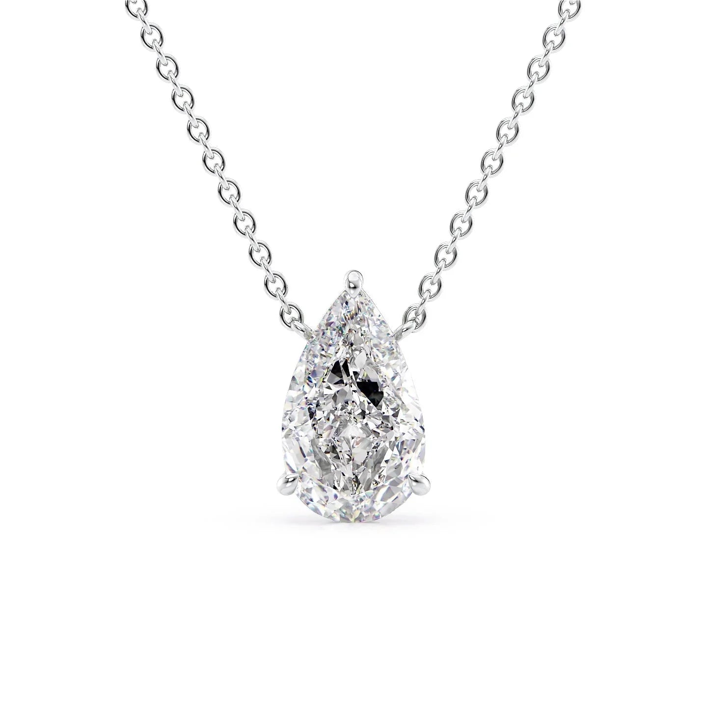 Solitaire Pear Cut Diamond Pendant