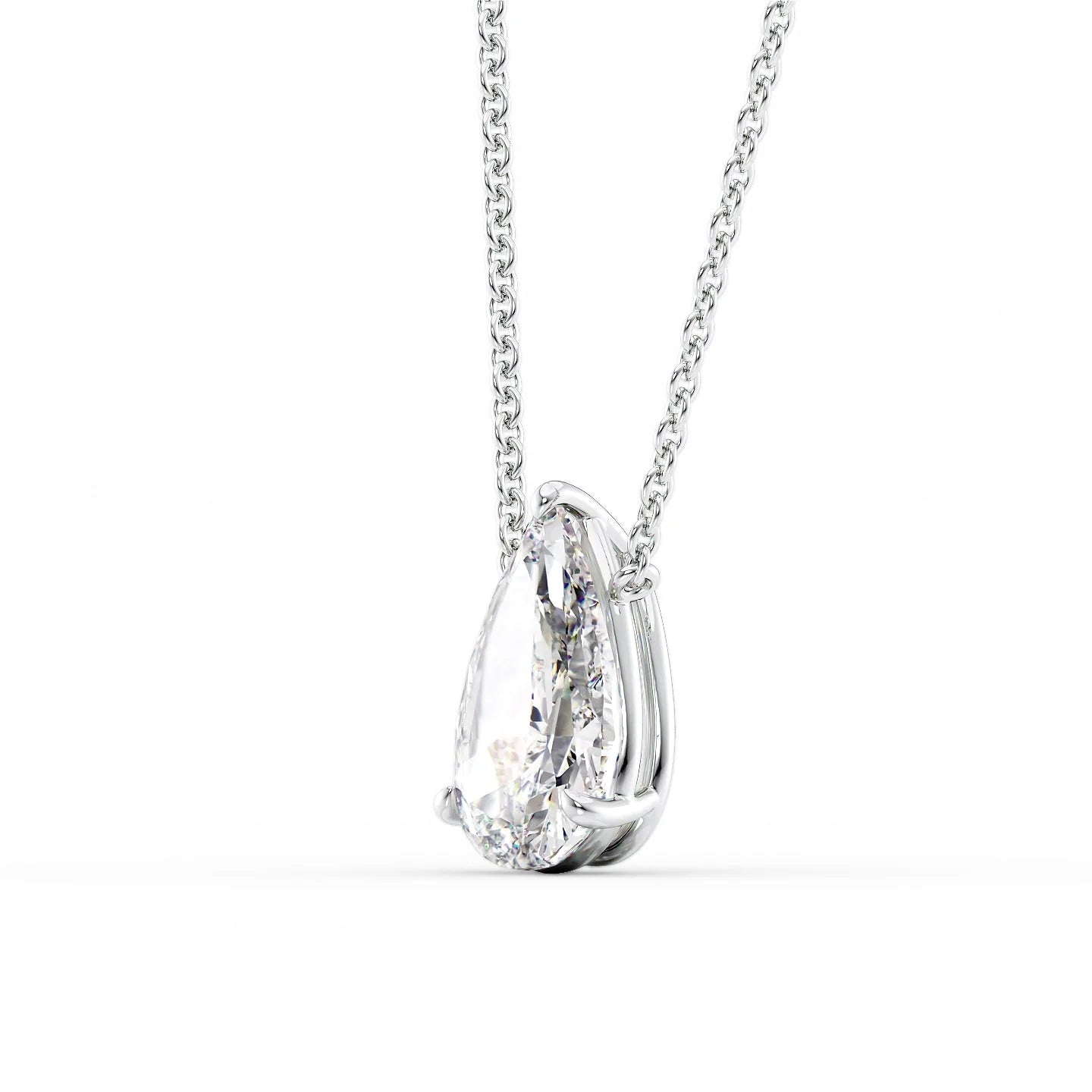 Solitaire Pear Cut Diamond Pendant