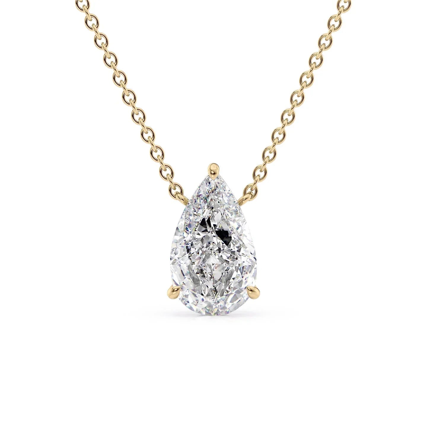 Solitaire Pear Cut Diamond Pendant