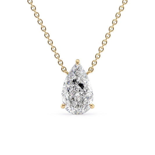 Solitaire Pear Cut Diamond Pendant