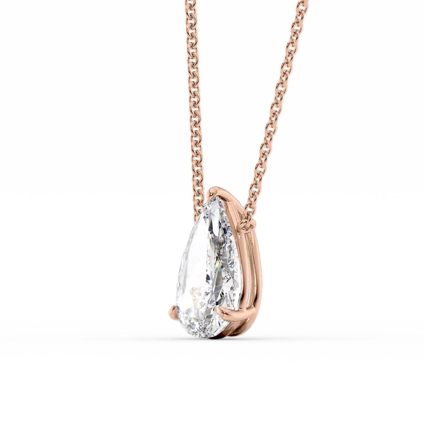 Solitaire Pear Cut Diamond Pendant