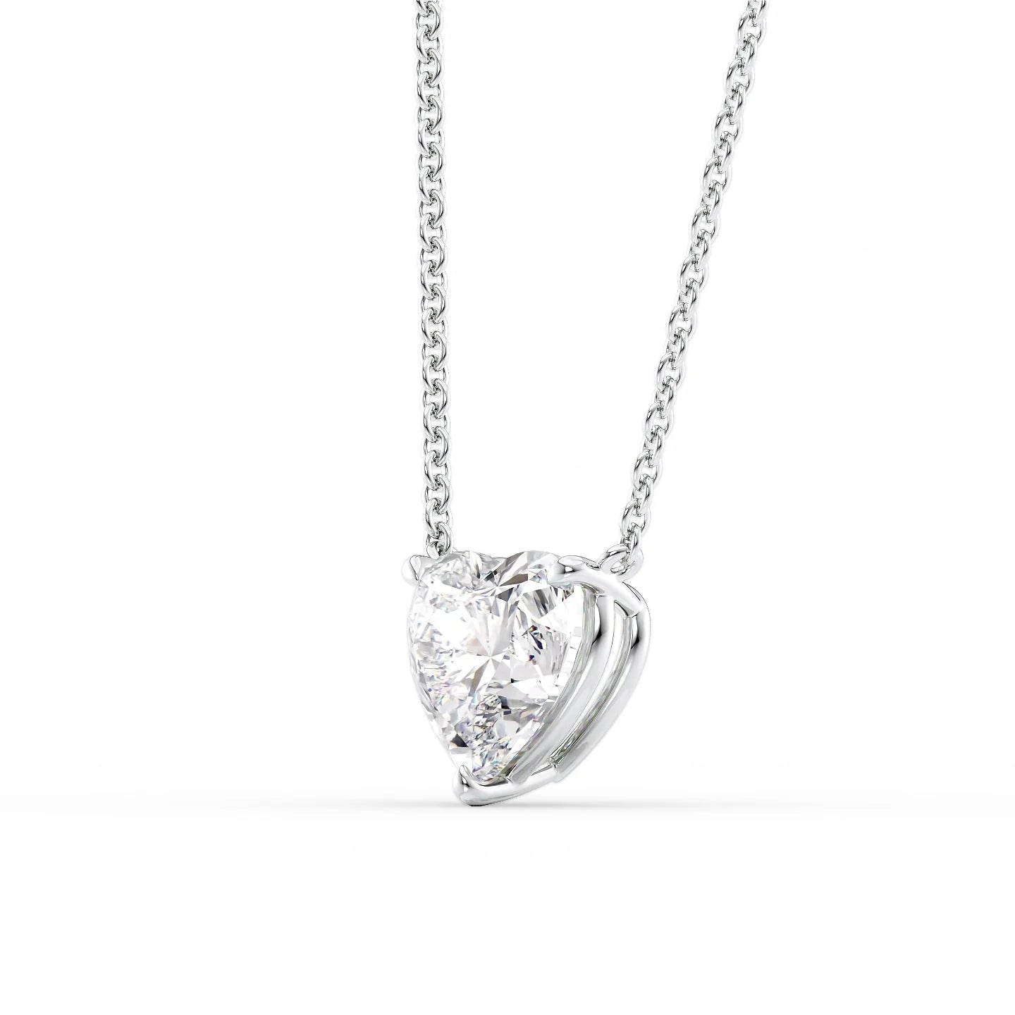 Solitaire Heart Cut Diamond Pendant