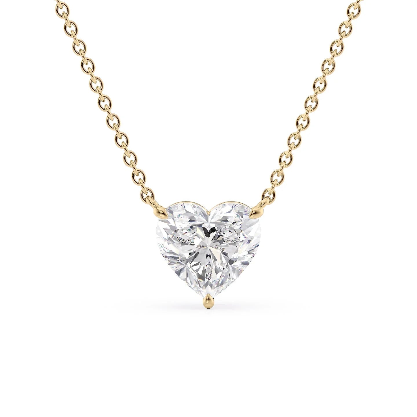 Solitaire Heart Cut Diamond Pendant