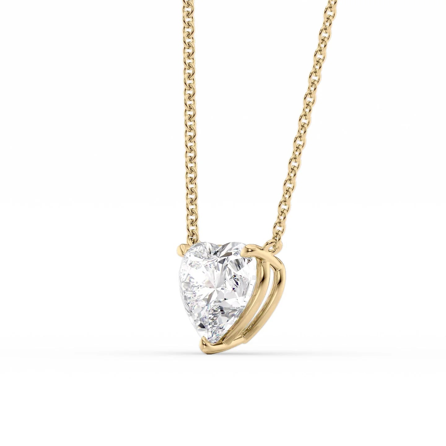 Solitaire Heart Cut Diamond Pendant