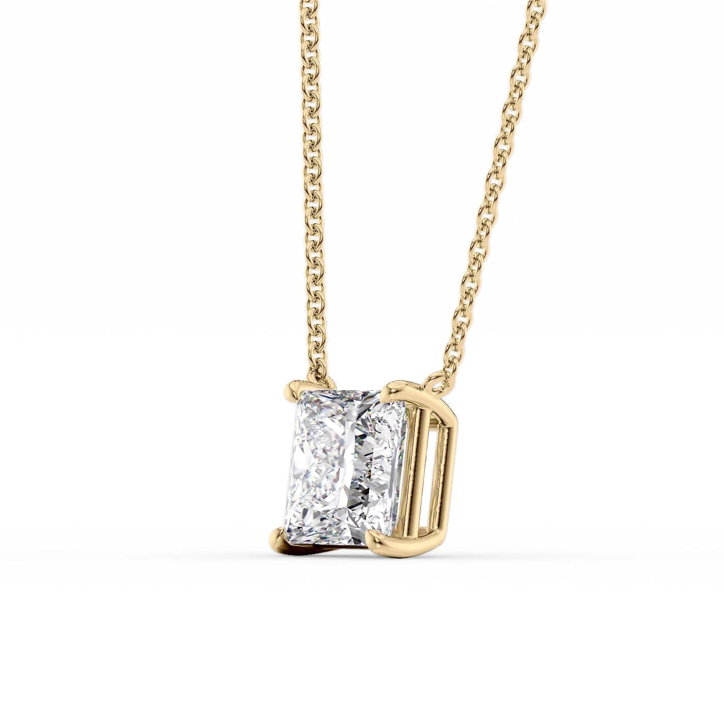 Solitaire Princess Cut Diamond Pendant