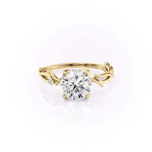 2.0Ct Round Cut Diamond Solitaire Engagement Ring inspired by Nature