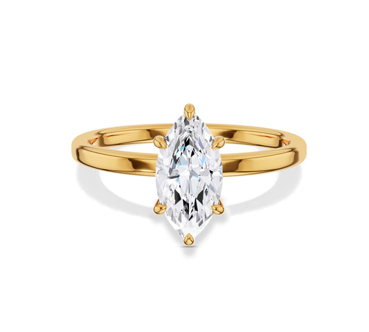 Elegant marquise diamond engagement ring in a classic solitaire setting