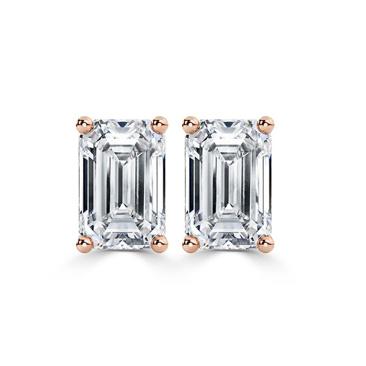 Emerald Cut Diamonds Studs