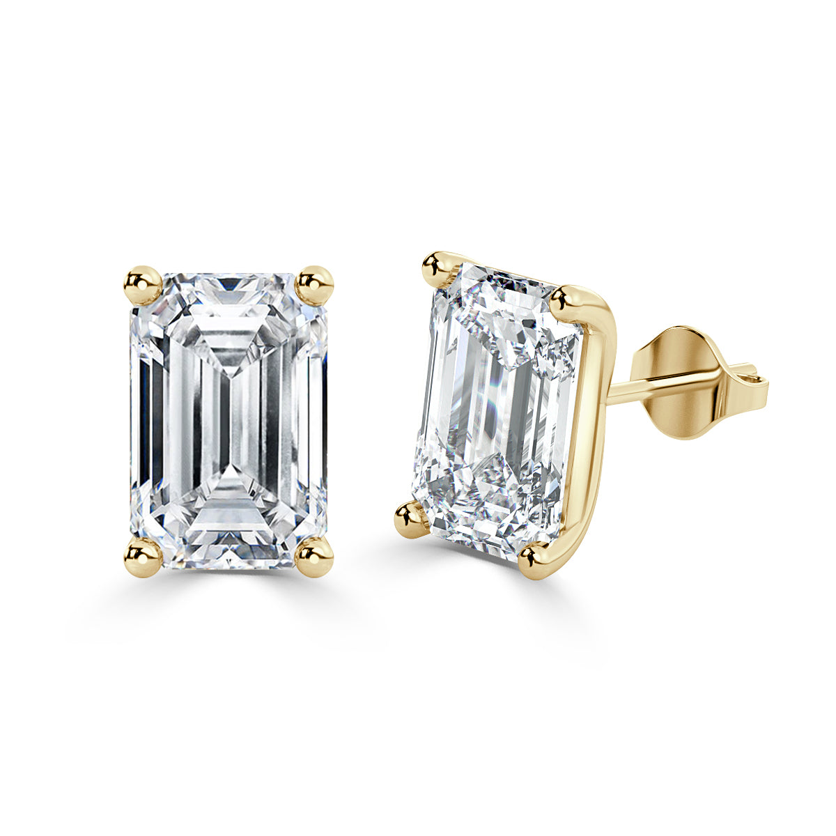 Emerald Cut Diamonds Studs