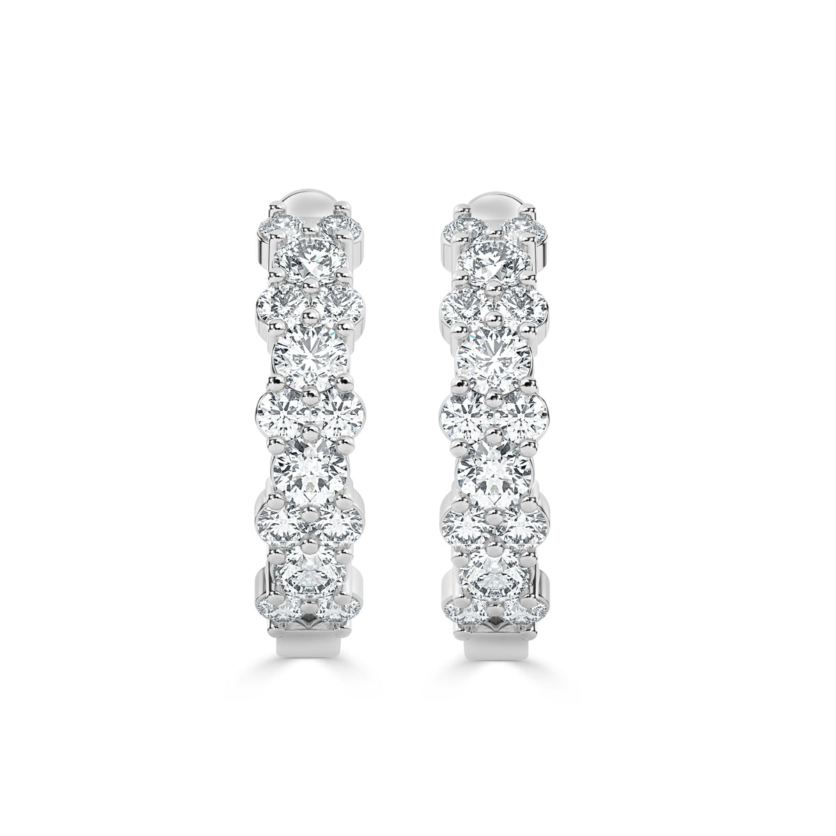 Elegant Round Lab Grown Diamond Inside Out Hoop Earrings