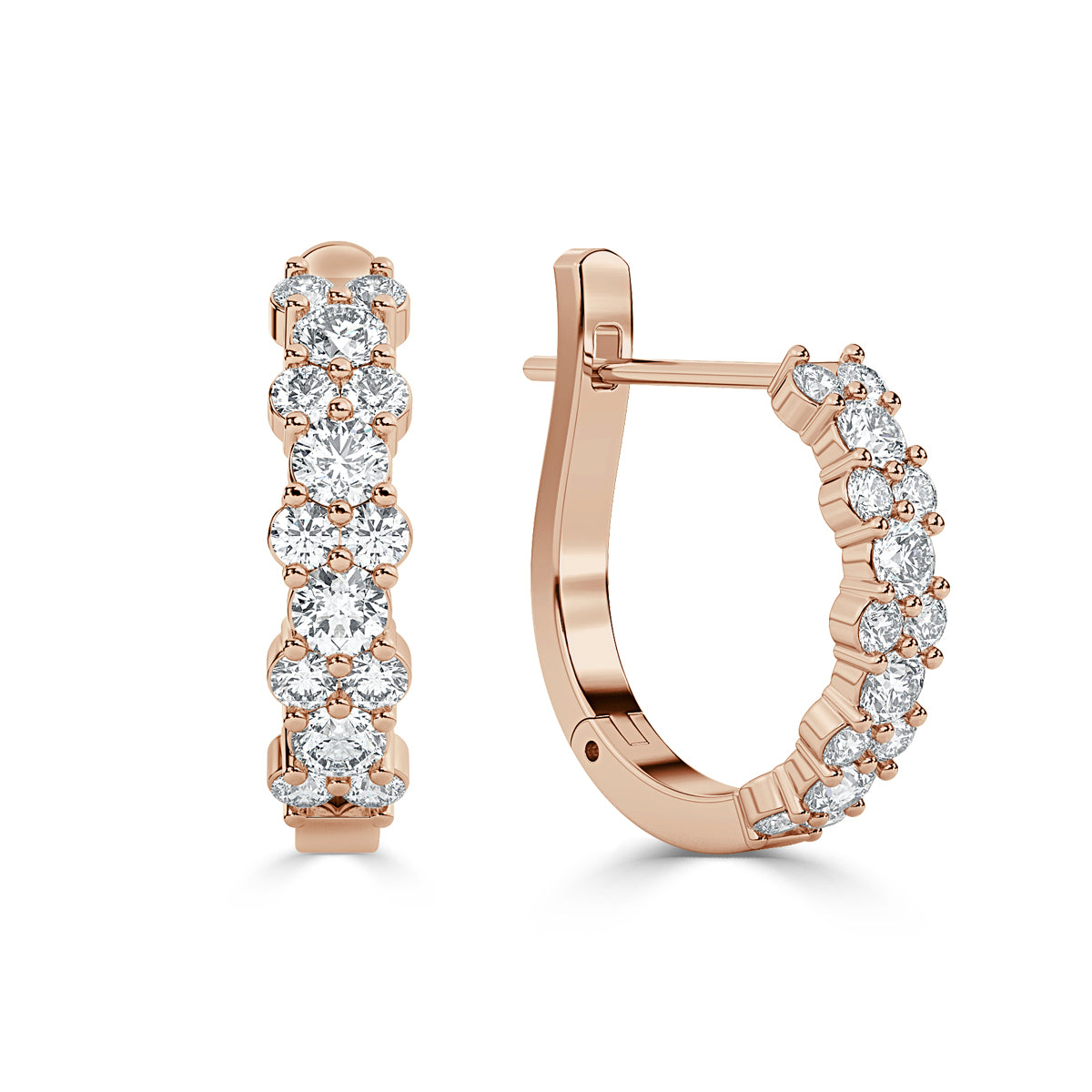 Elegant Round Lab Grown Diamond Inside Out Hoop Earrings