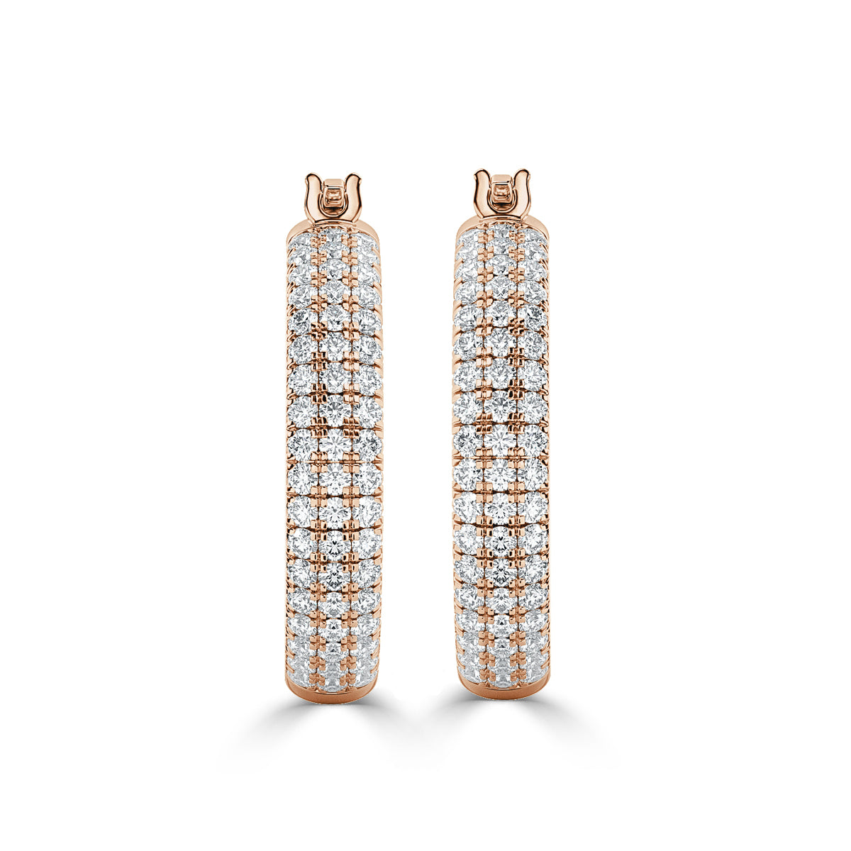 Exquisite gold hoop earrings adorned with sparkling diamonds