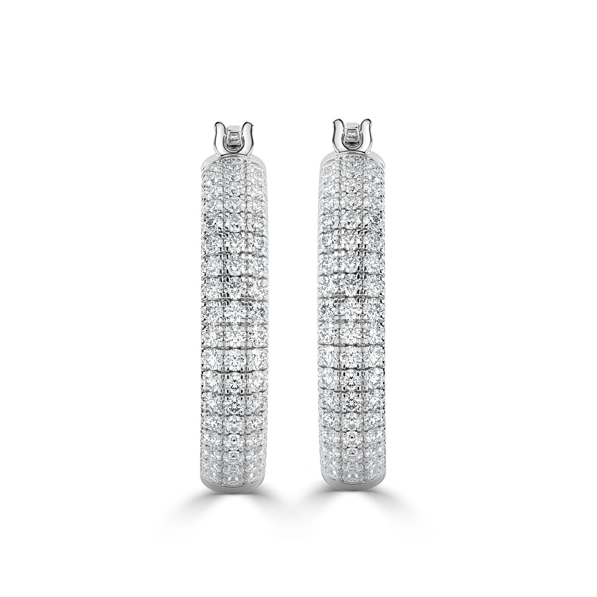 Exquisite gold hoop earrings adorned with sparkling diamonds