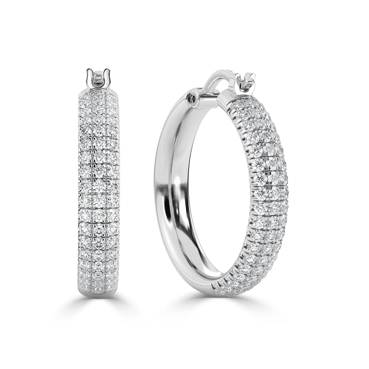 Exquisite gold hoop earrings adorned with sparkling diamonds