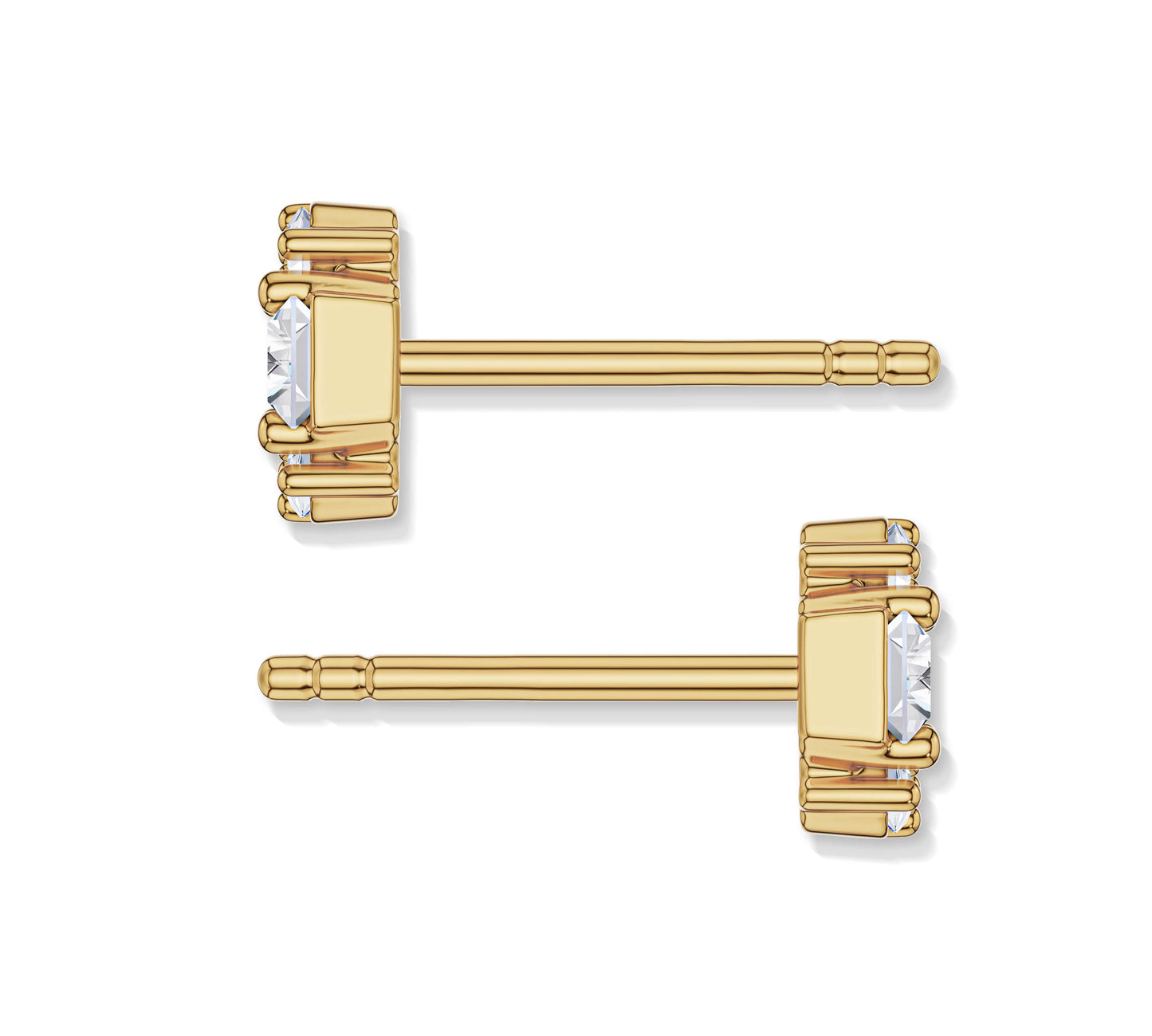 Elegant yellow gold cluster diamond earrings