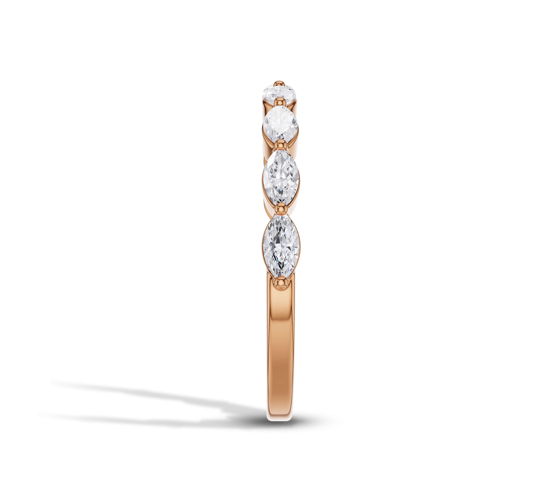 Rose gold fine diamond band for her