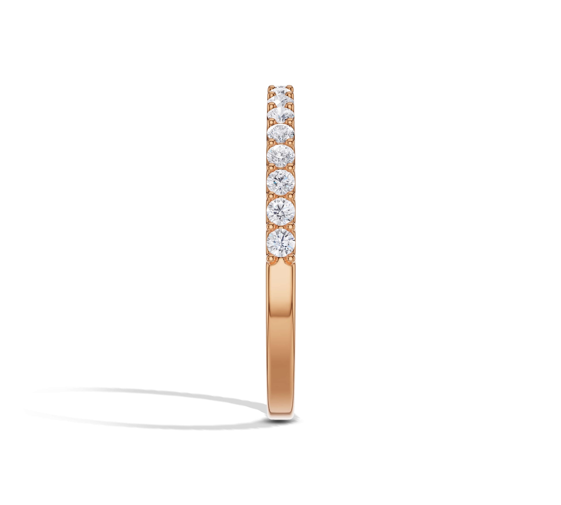 rose gold petite diamond wedding band