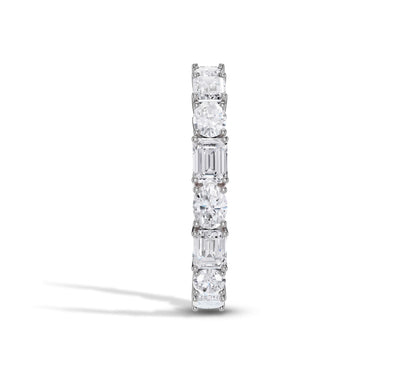 oval and emerald eternity band