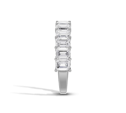 emerald diamond wedding band