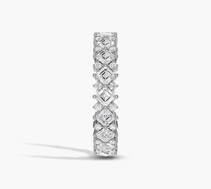 asscher diamond eternity band