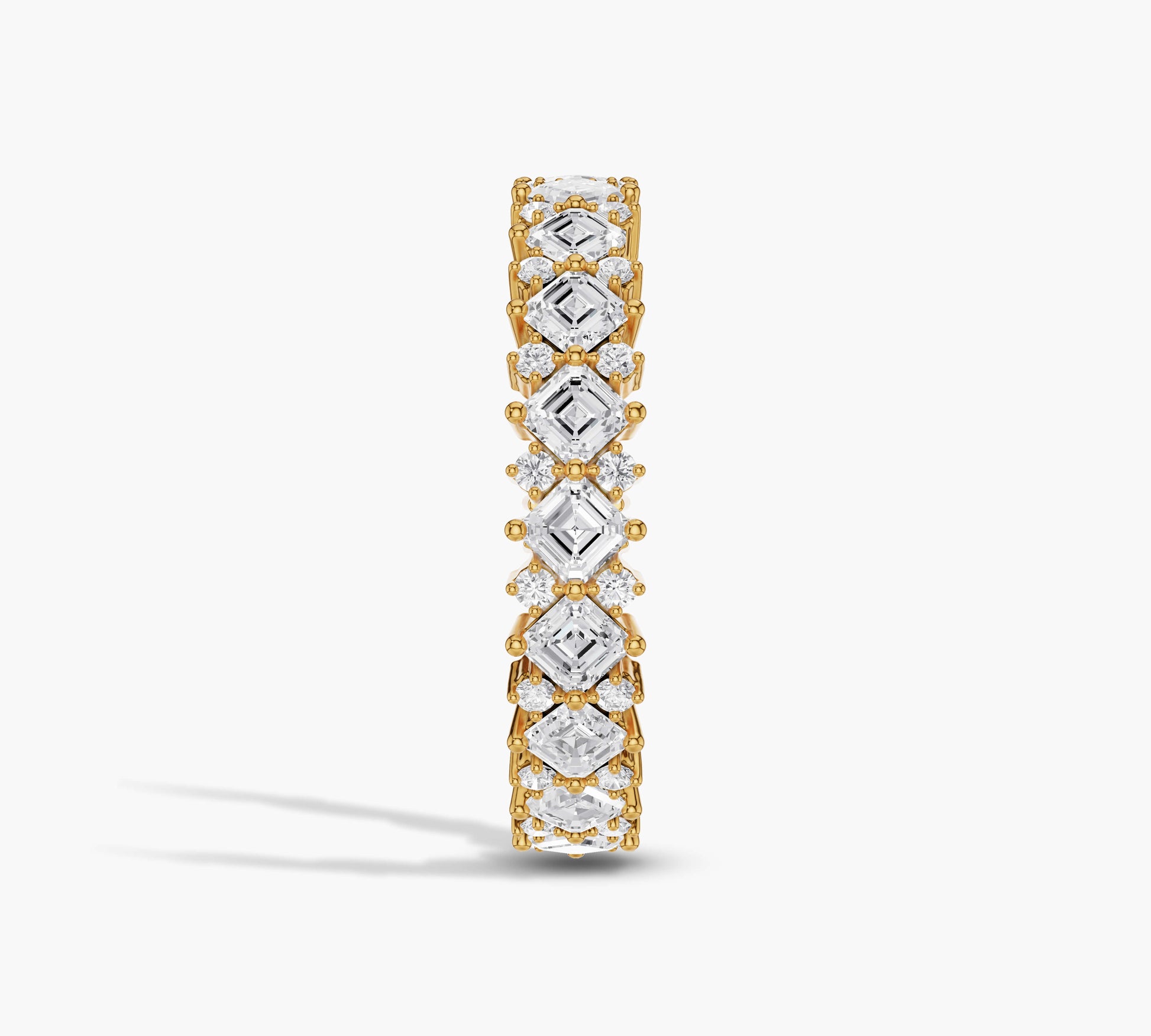 Yellow gold Asscher cut diamond ring