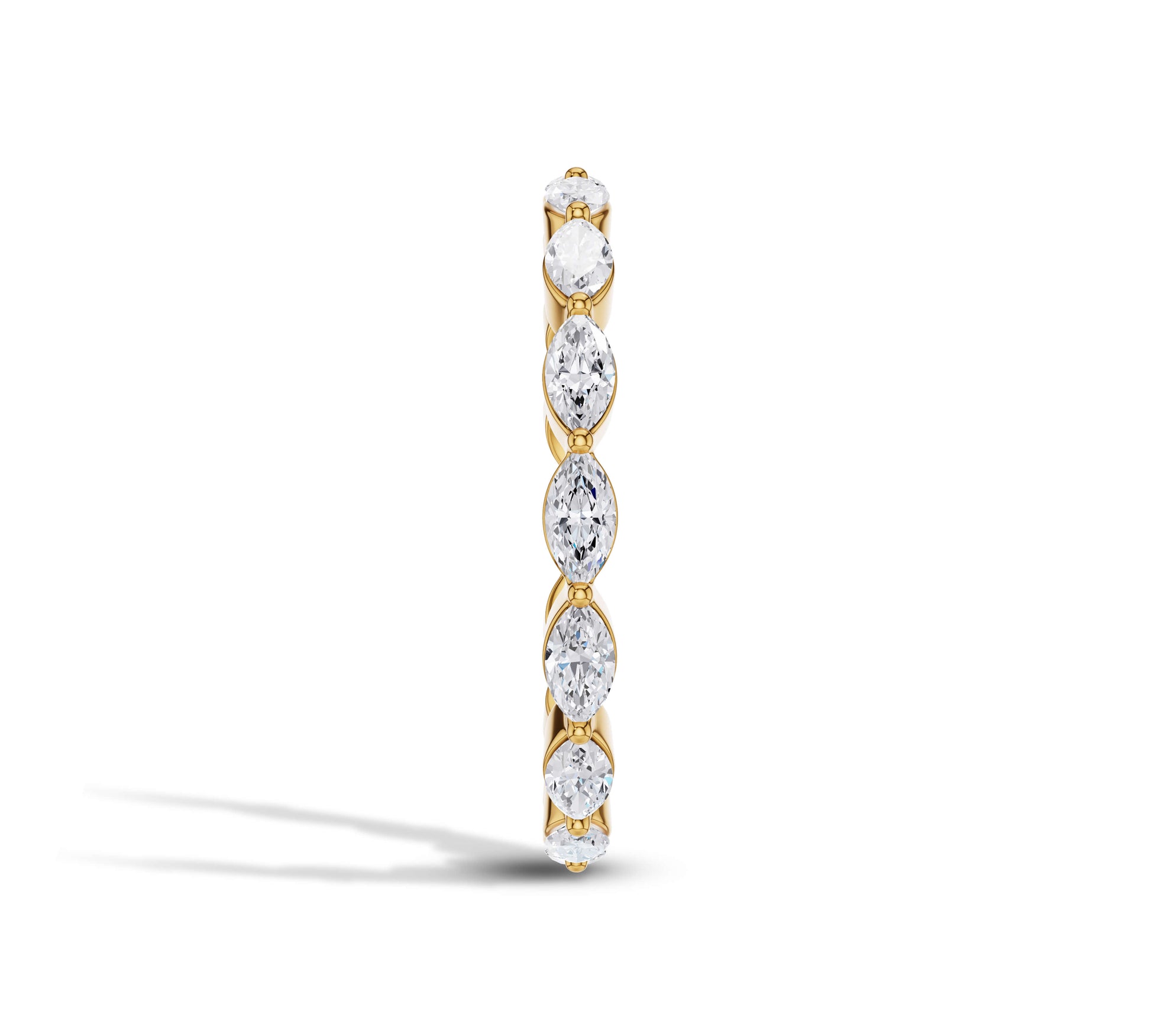 yellow gold half eternity band