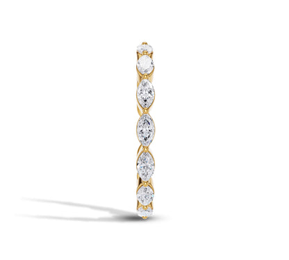 yellow gold half eternity band