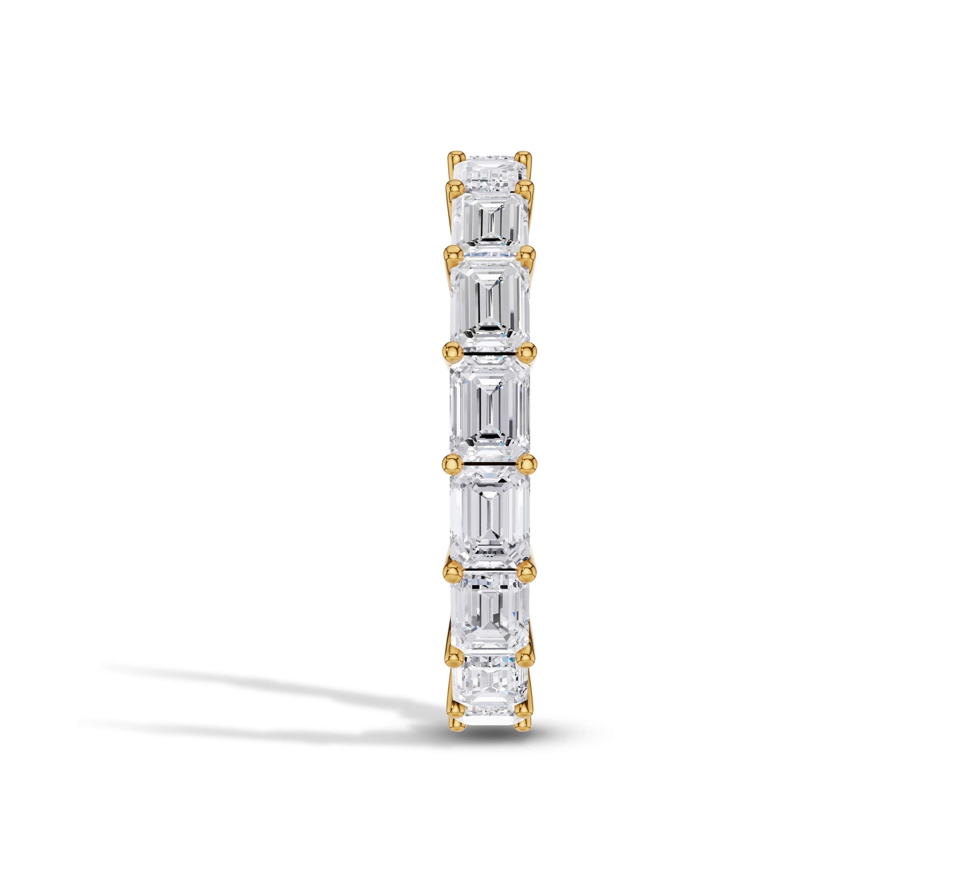 Women’s eternity band with elongated diamonds
